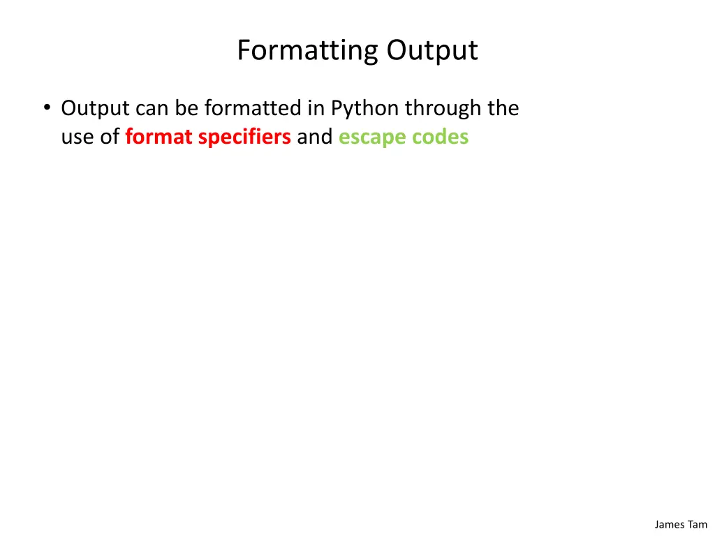 formatting output