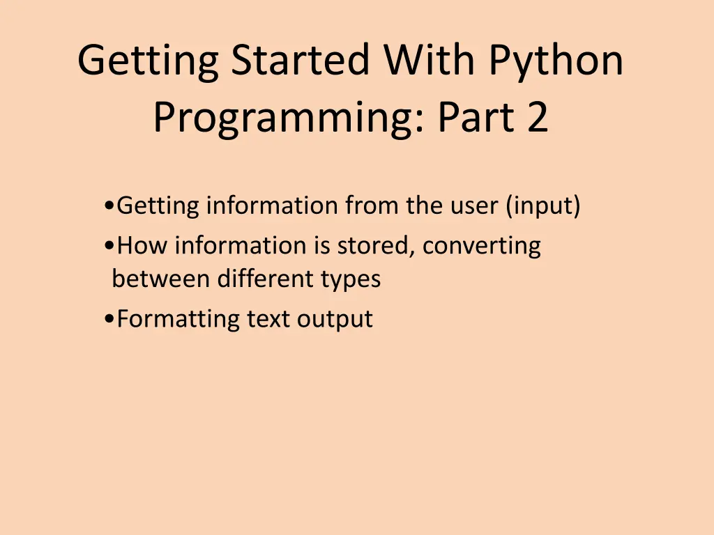 getting started with python programming part 2