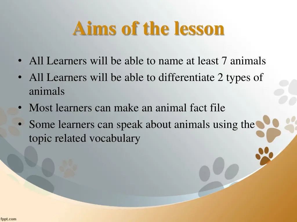 aims of the lesson