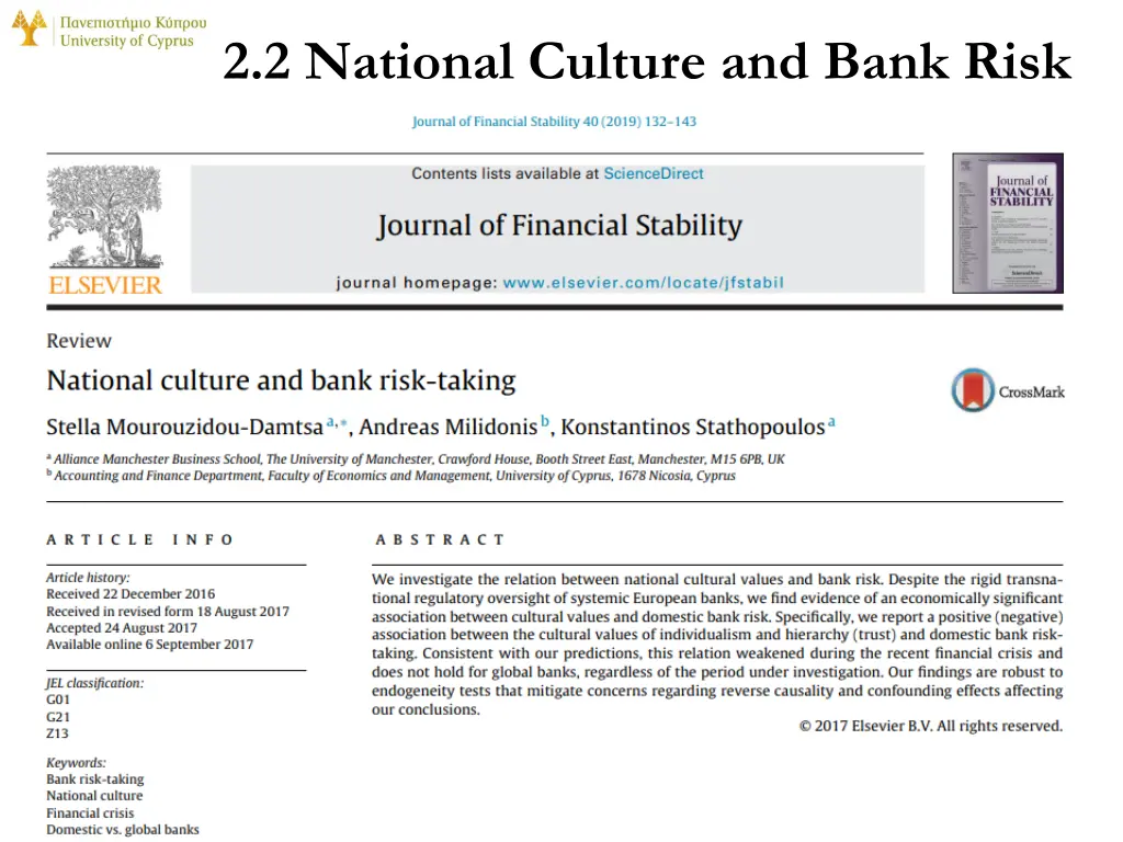 2 2 national culture and bank risk