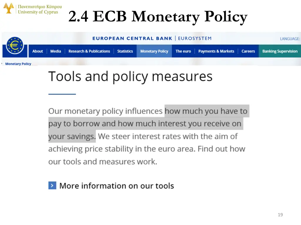 2 4 ecb monetary policy
