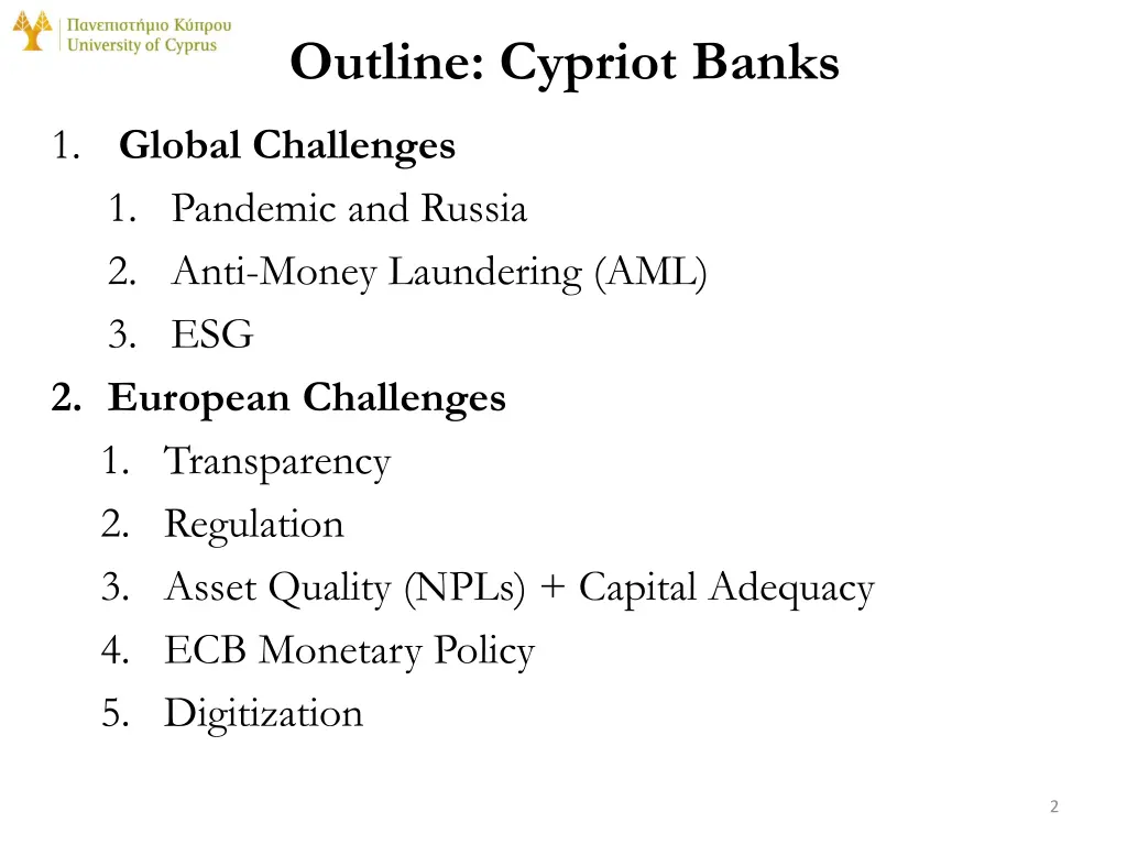 outline cypriot banks