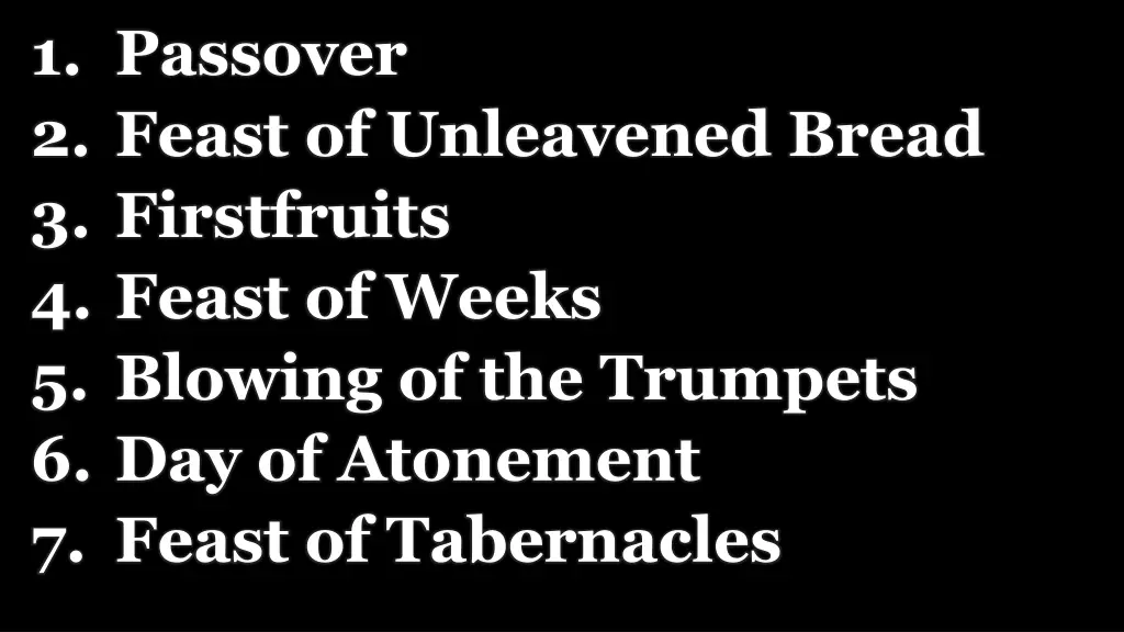 1 passover 2 feast of unleavened bread