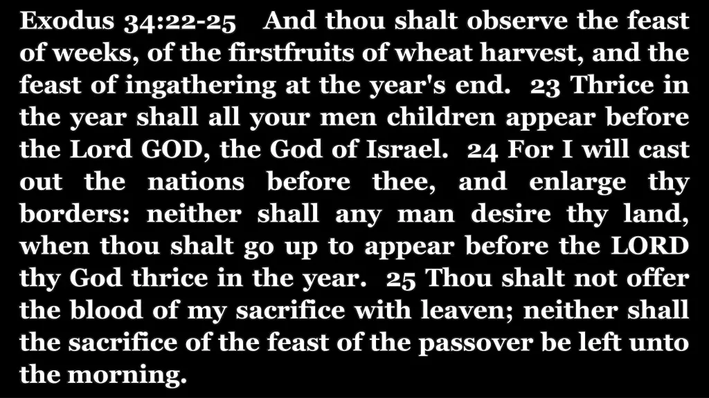 exodus 34 22 25 and thou shalt observe the feast