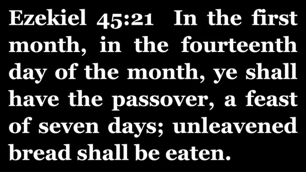 ezekiel 45 21 in the first month