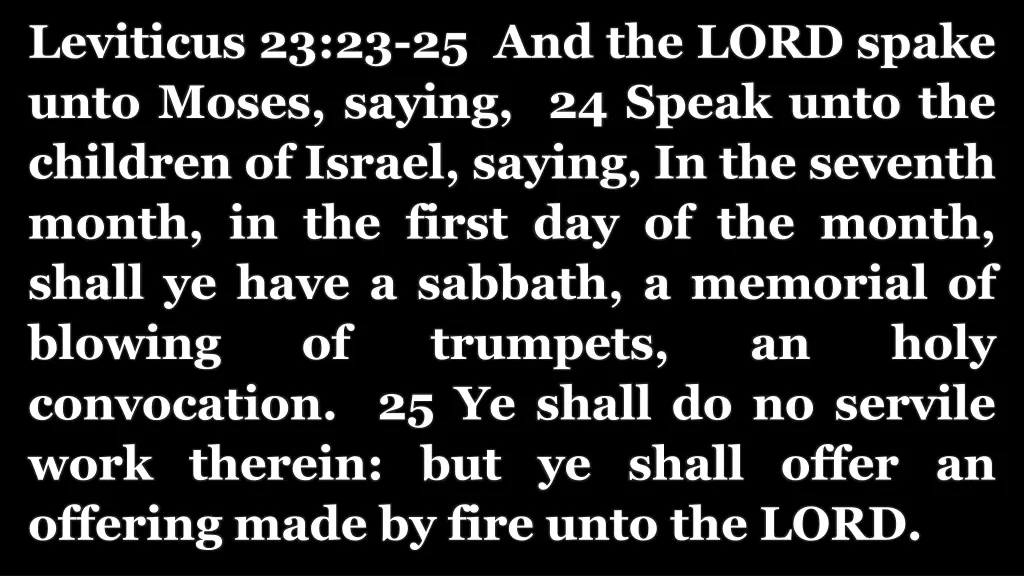 leviticus 23 23 25 and the lord spake unto moses