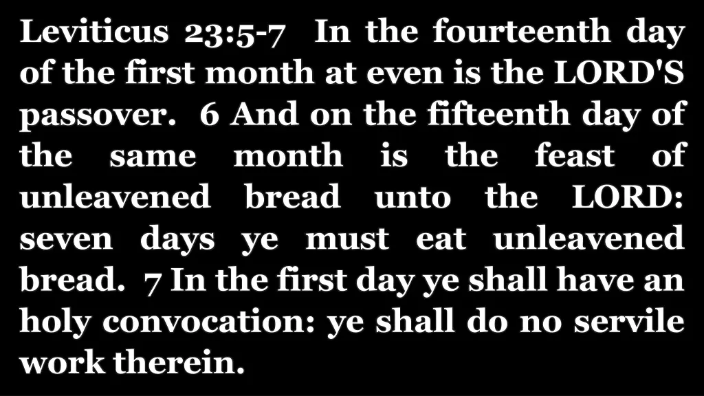leviticus 23 5 7 in the fourteenth