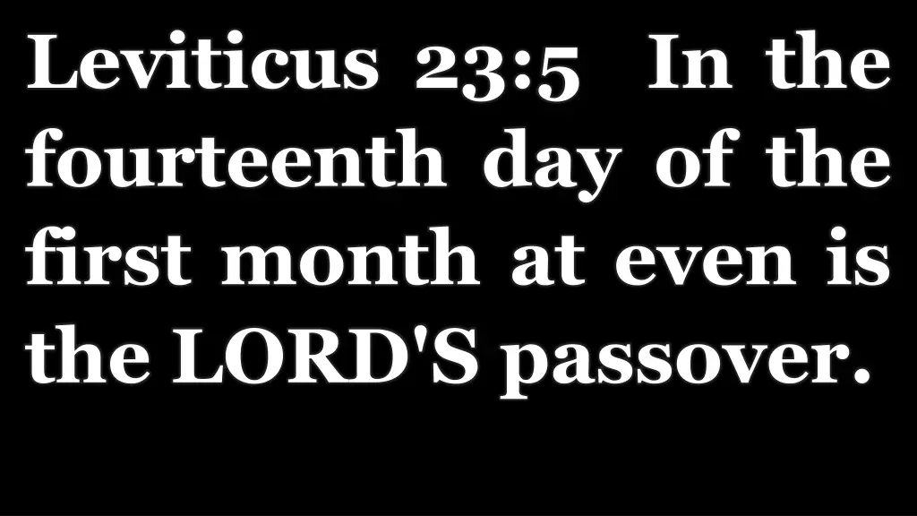leviticus 23 5 in the fourteenth day of the first