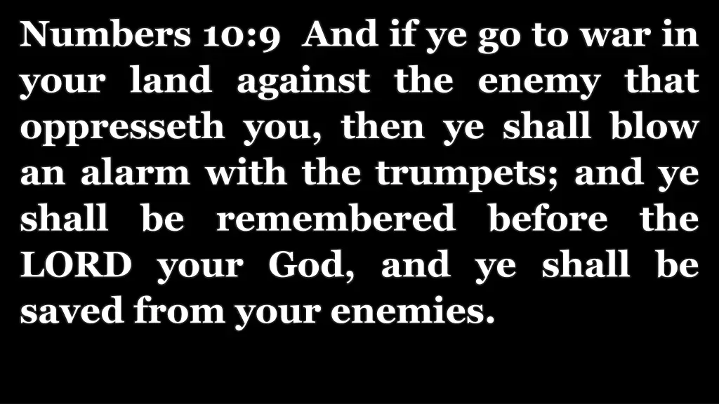 numbers 10 9 and if ye go to war in your land