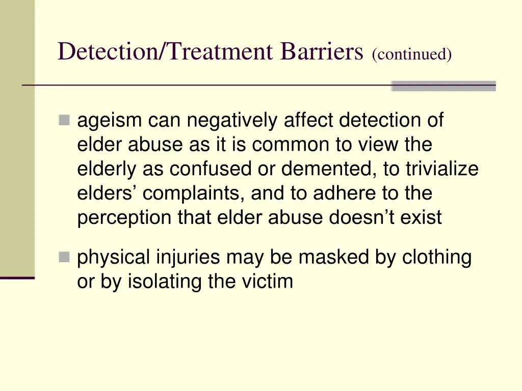 detection treatment barriers continued 1