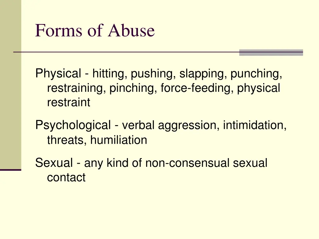forms of abuse