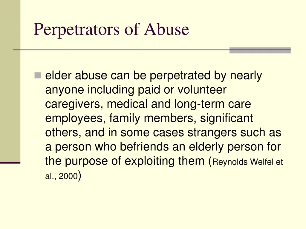 perpetrators of abuse