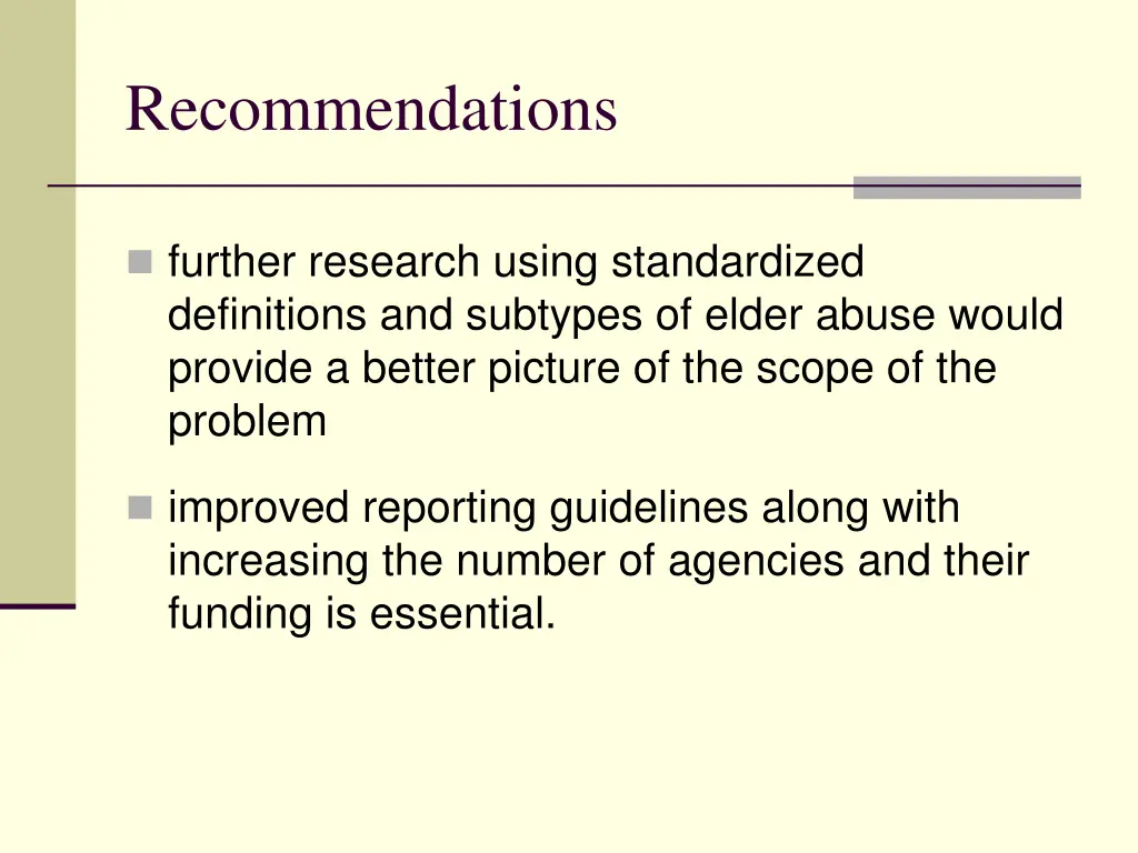 recommendations