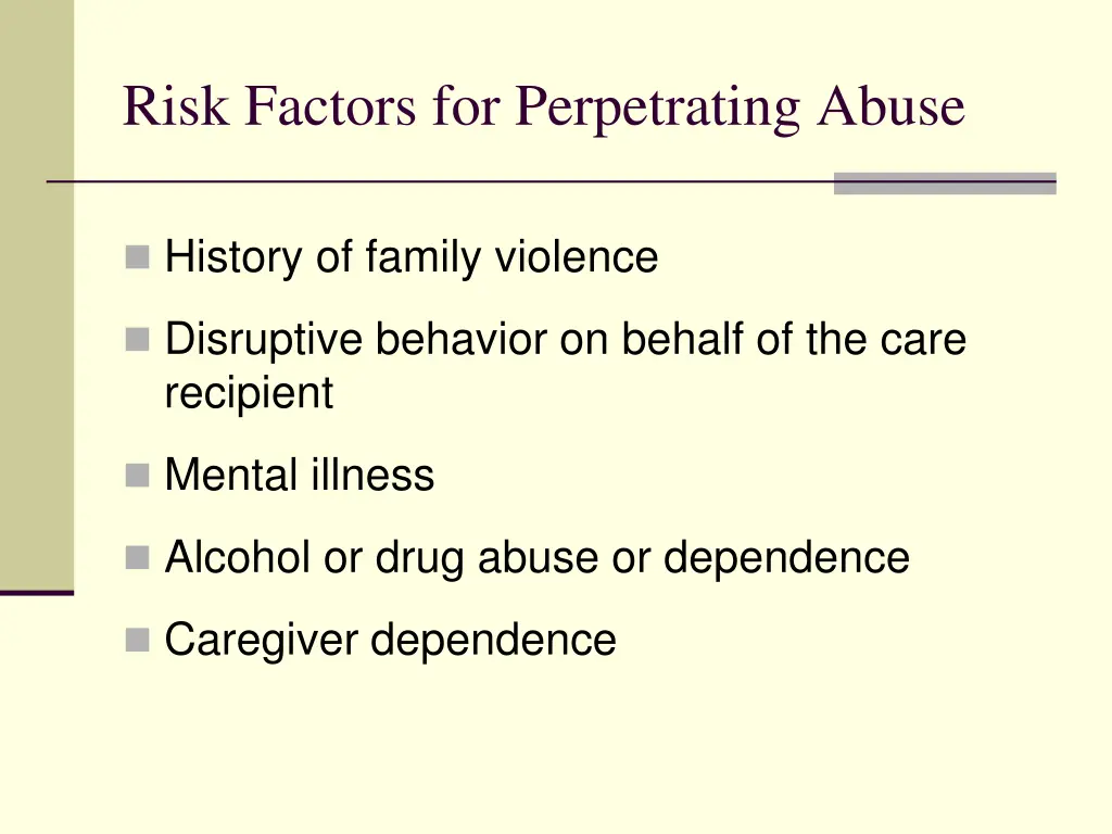 risk factors for perpetrating abuse