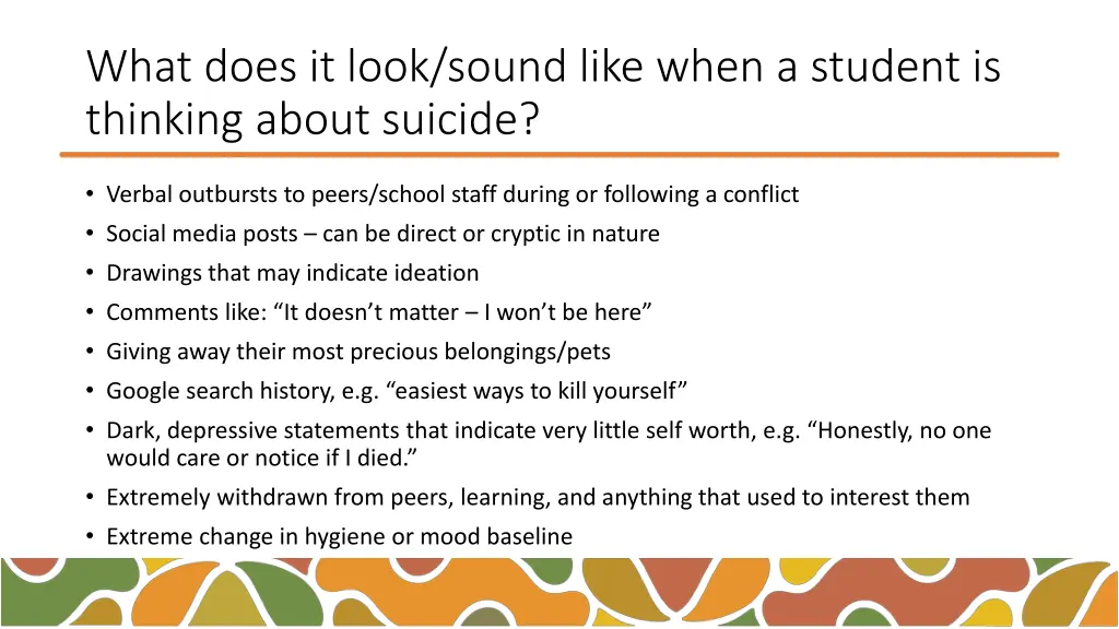 what does it look sound like when a student