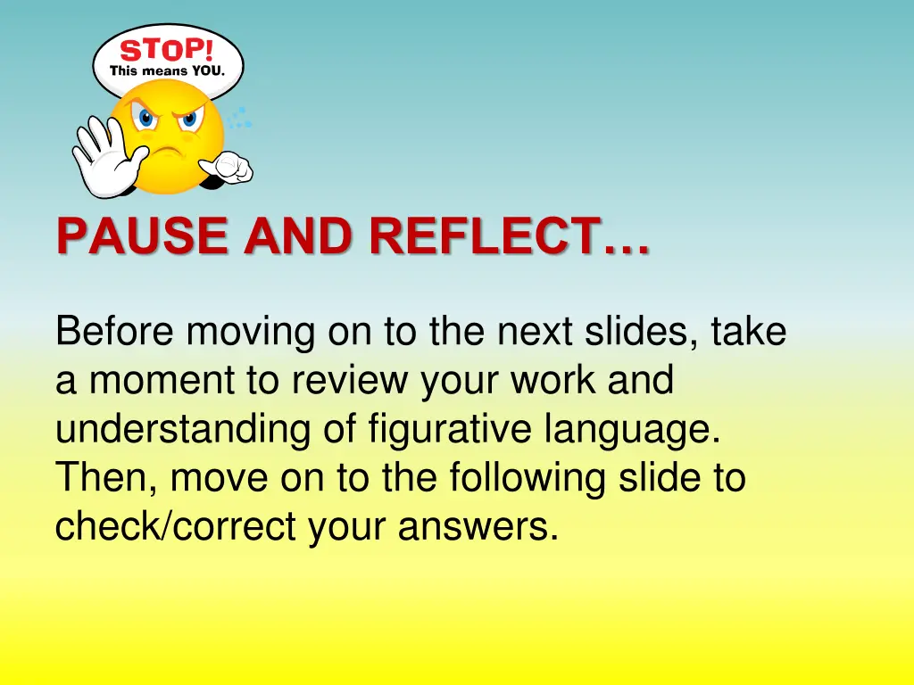 pause and reflect