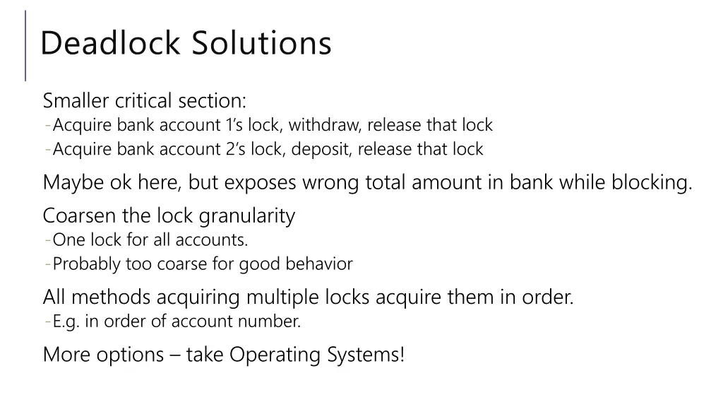 deadlock solutions
