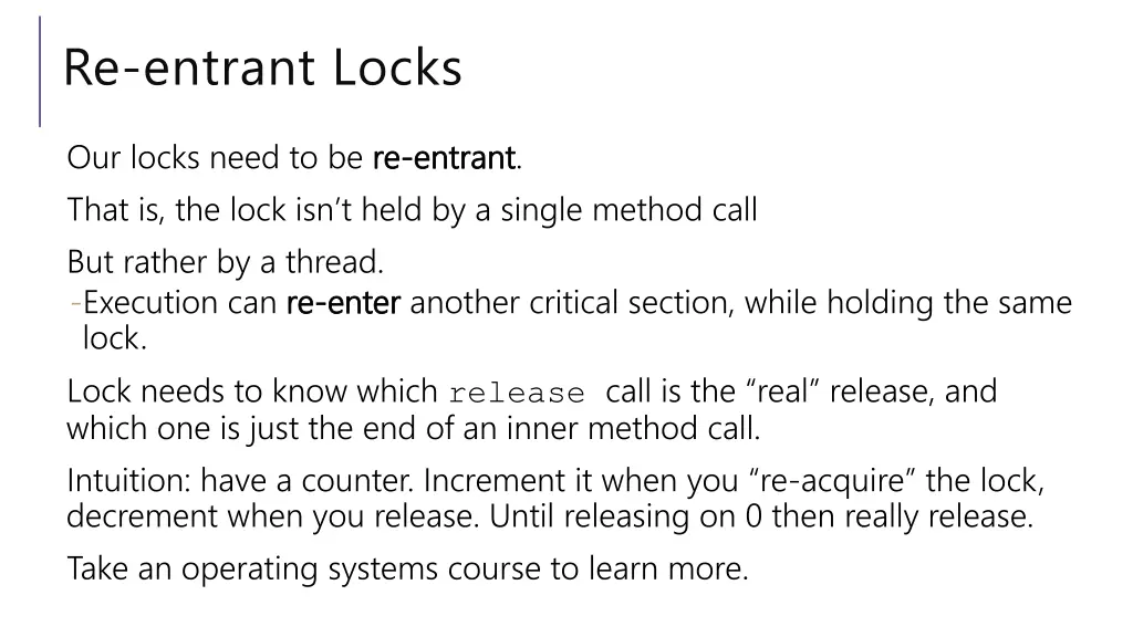 re entrant locks 1