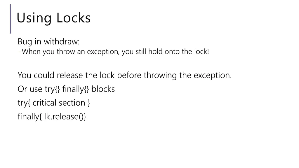 using locks 2