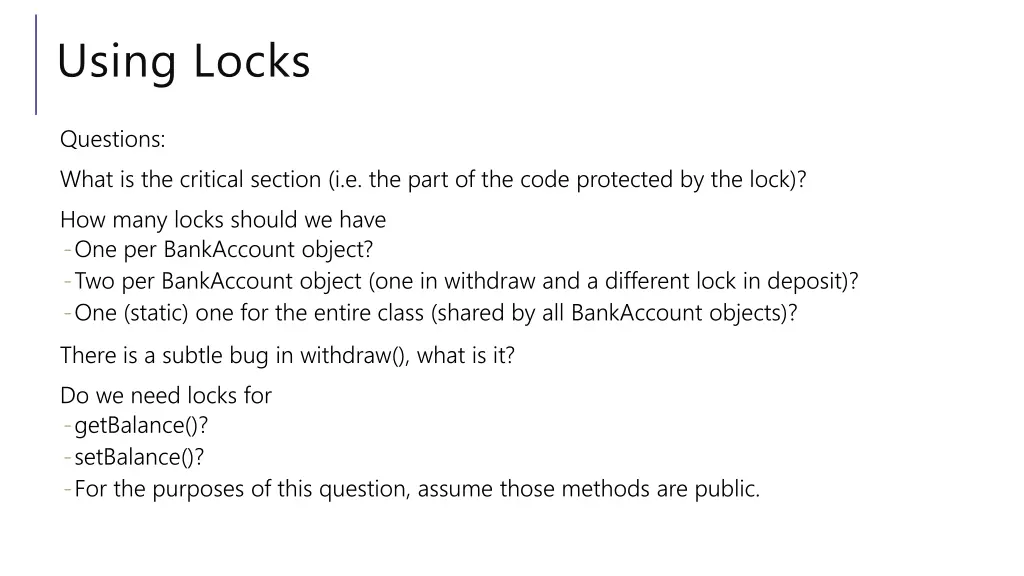 using locks