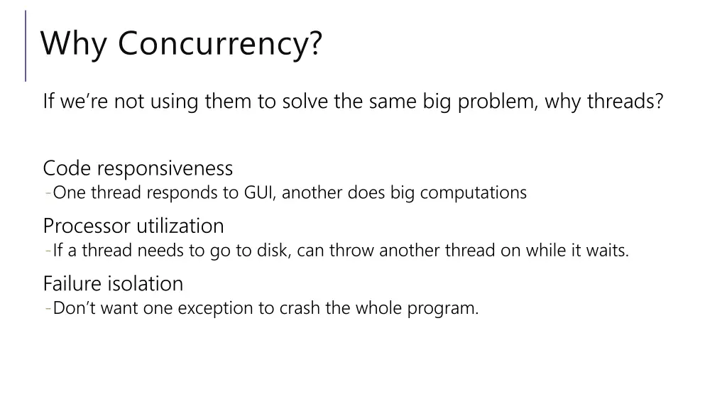 why concurrency
