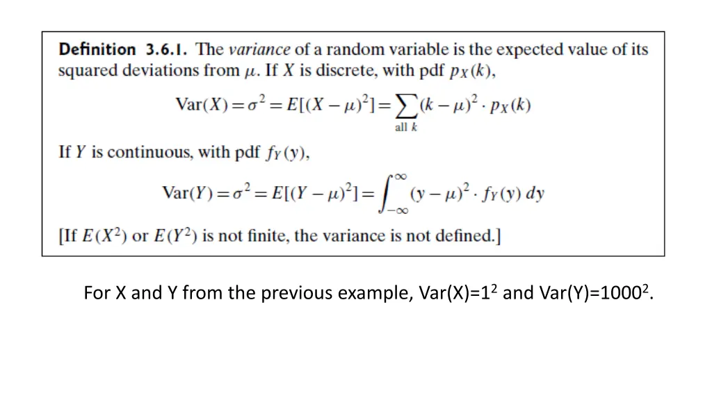 for x and y from the previous example