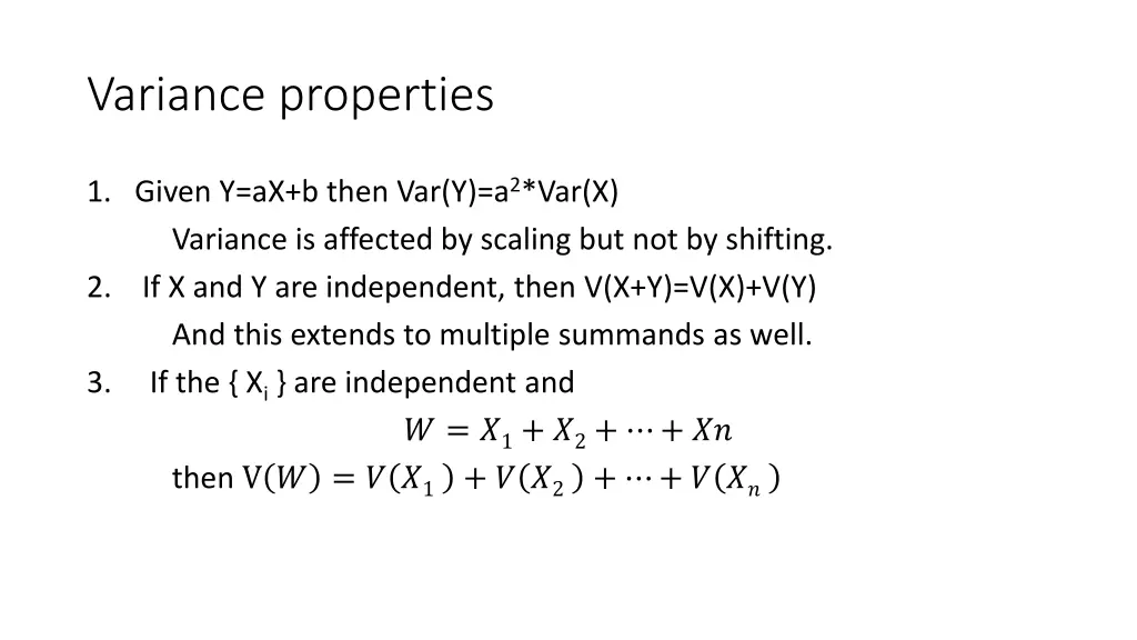variance properties