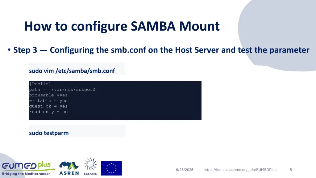 how to configure samba mount 1