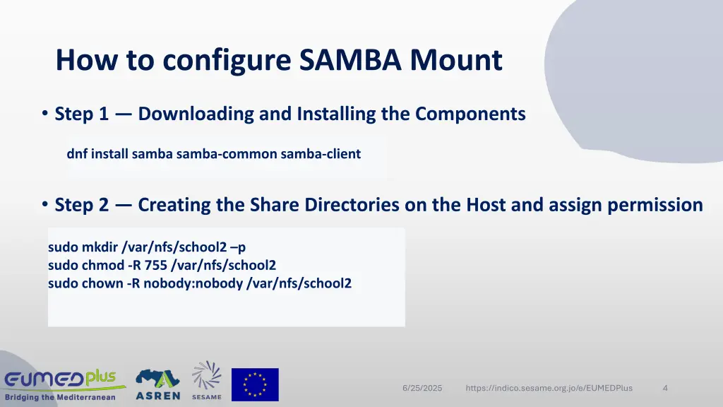 how to configure samba mount