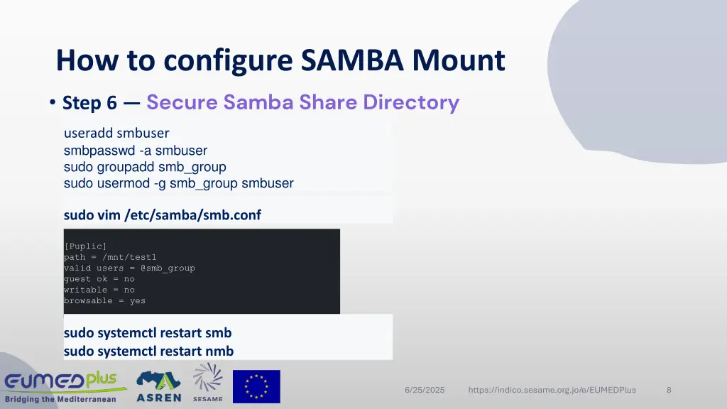 how to configure samba mount step 6 secure samba