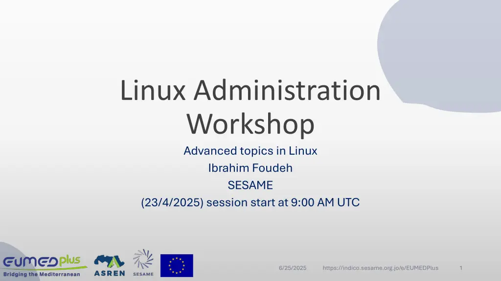 linux administration workshop advanced topics