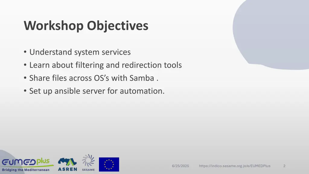 workshop objectives