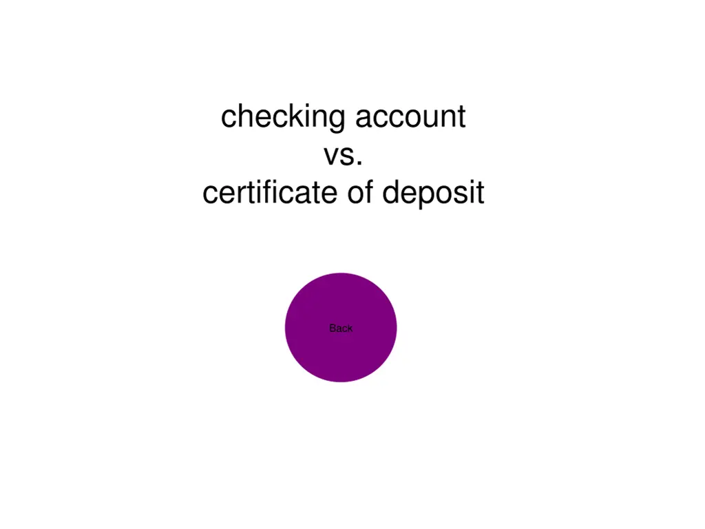 checking account vs certificate of deposit