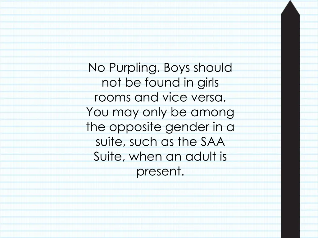 no purpling boys should not be found in girls