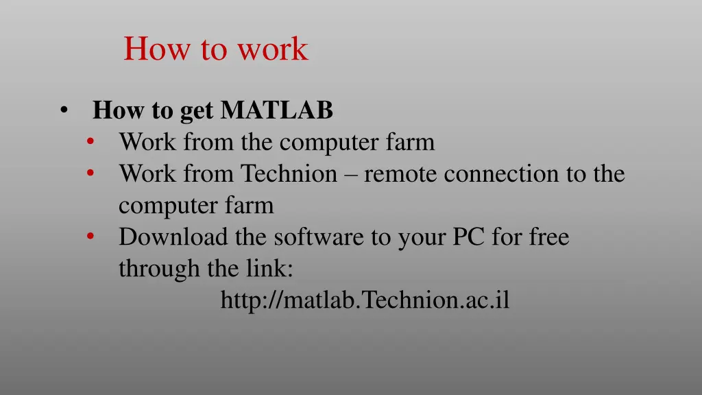 how to work