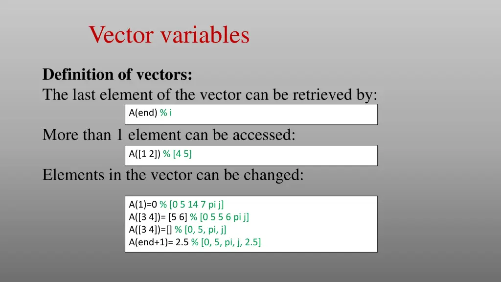 vector variables 1
