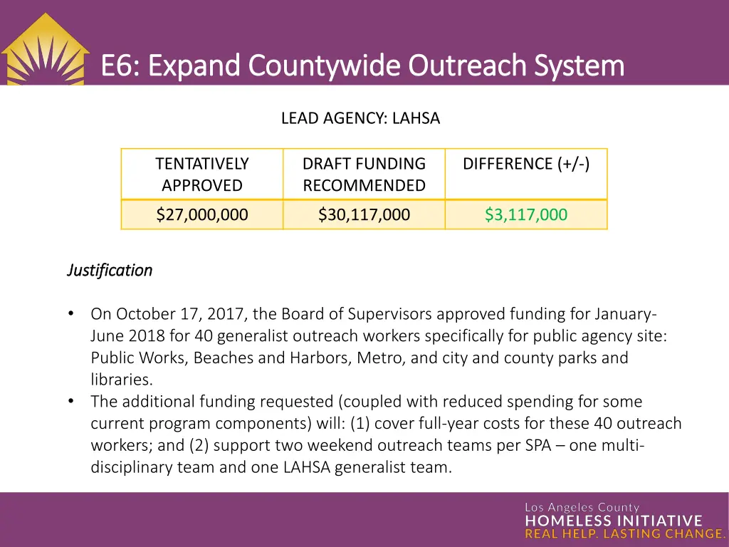 e6 expand countywide outreach system e6 expand