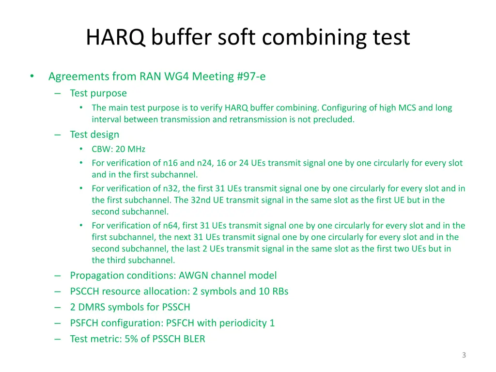 harq buffer soft combining test