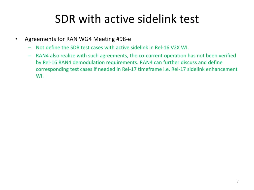 sdr with active sidelink test