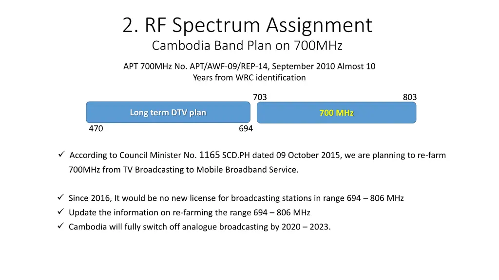 2 rf spectrum assignment cambodia band plan