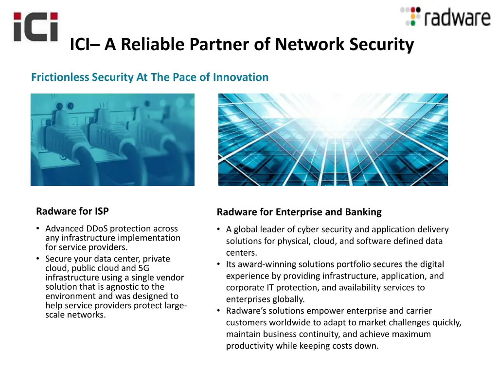 ici a reliable partner of network security