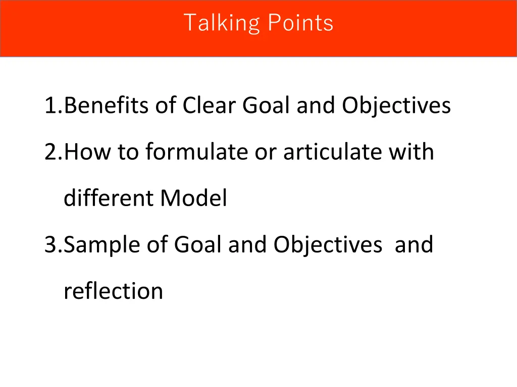 talking points