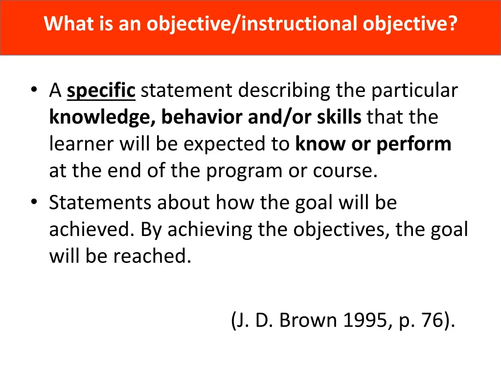 what is an objective instructional objective