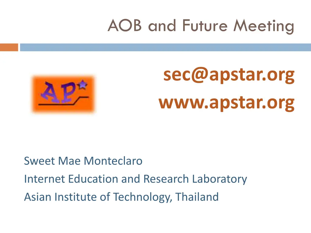 aob and future meeting 1