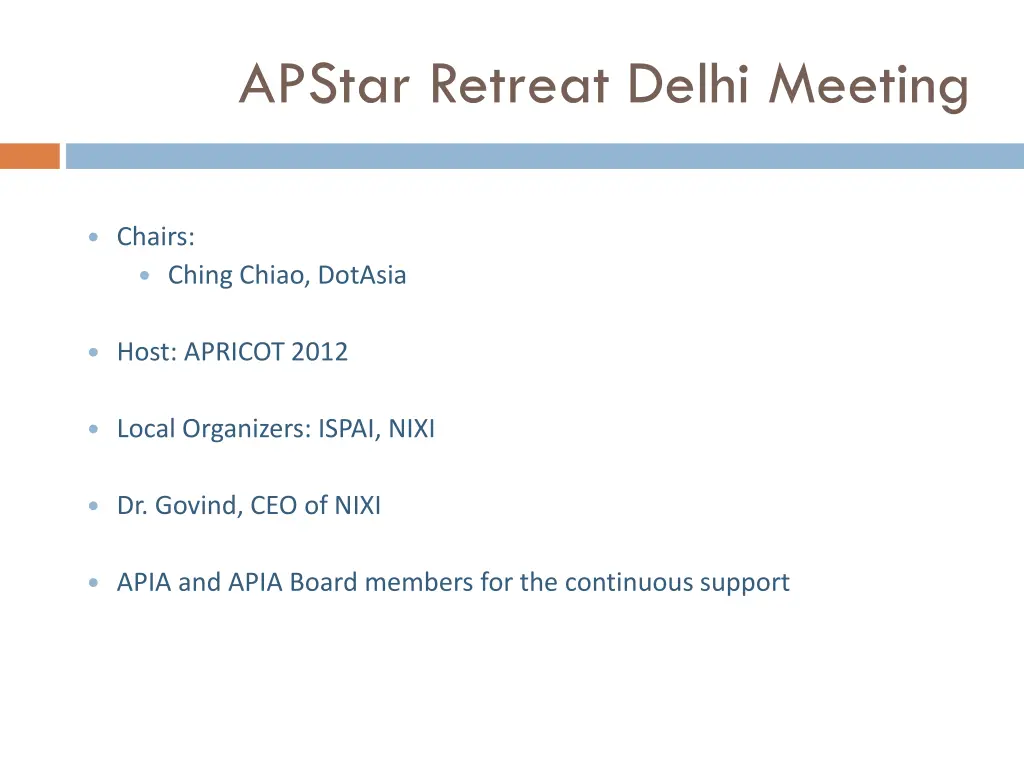 apstar retreat delhi meeting