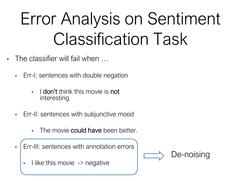 error analysis on sentiment classification task 2