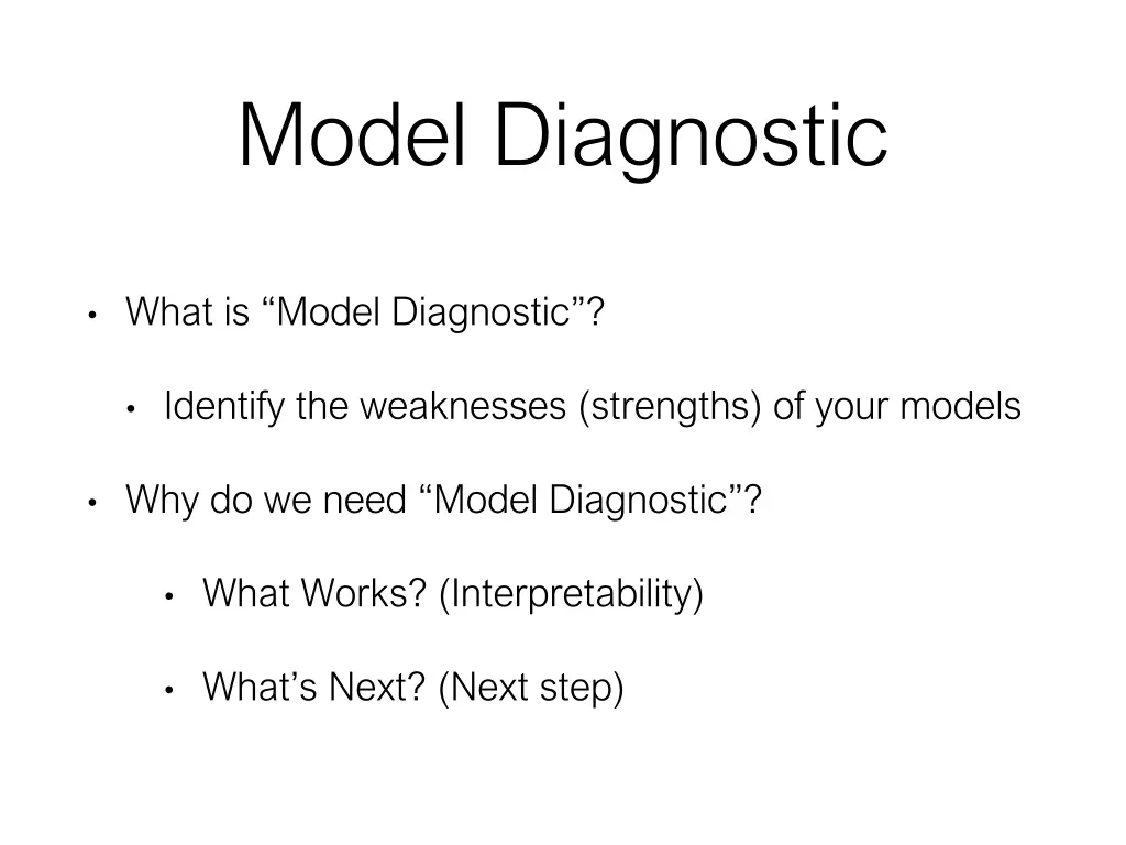 model diagnostic