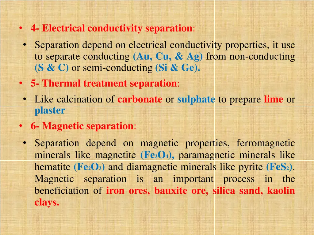 4 electrical conductivity separation separation