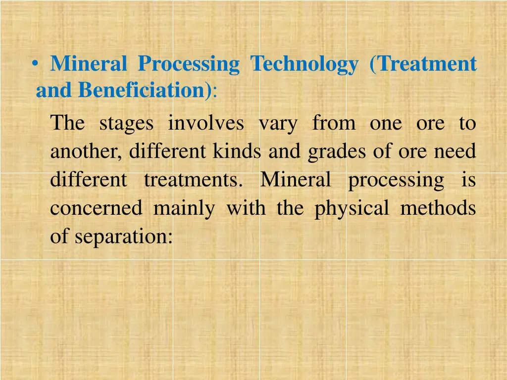 mineral processing technology treatment