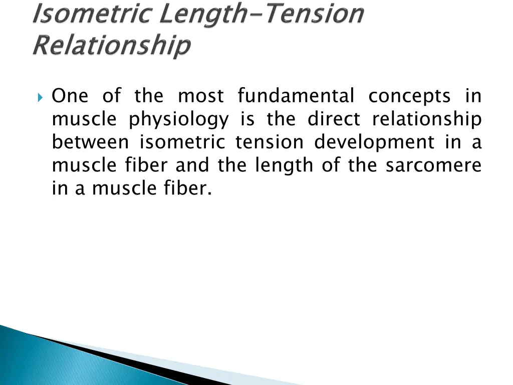 one of the most fundamental concepts in muscle